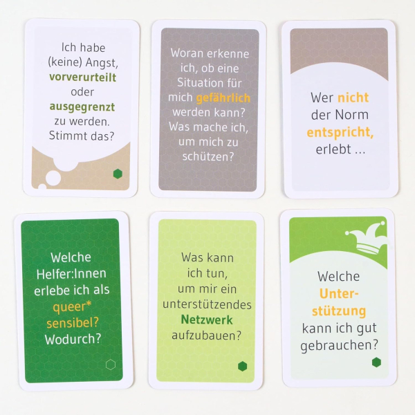 Preview: Beispiel-Karte: Konkreter Einblick in die lösungsorientierten Fragen des Spiels für ein gesundes Selbstwertgefühl und das Erkunden von Zukunftsperspektiven.
